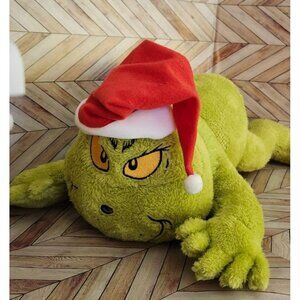 Dr. Suess The Grinch Floppy Plush Santa Hat Lying Down Ruz 20"